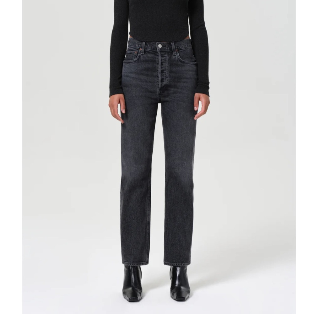 Agolde Women's Black Straight Leg Jeans
